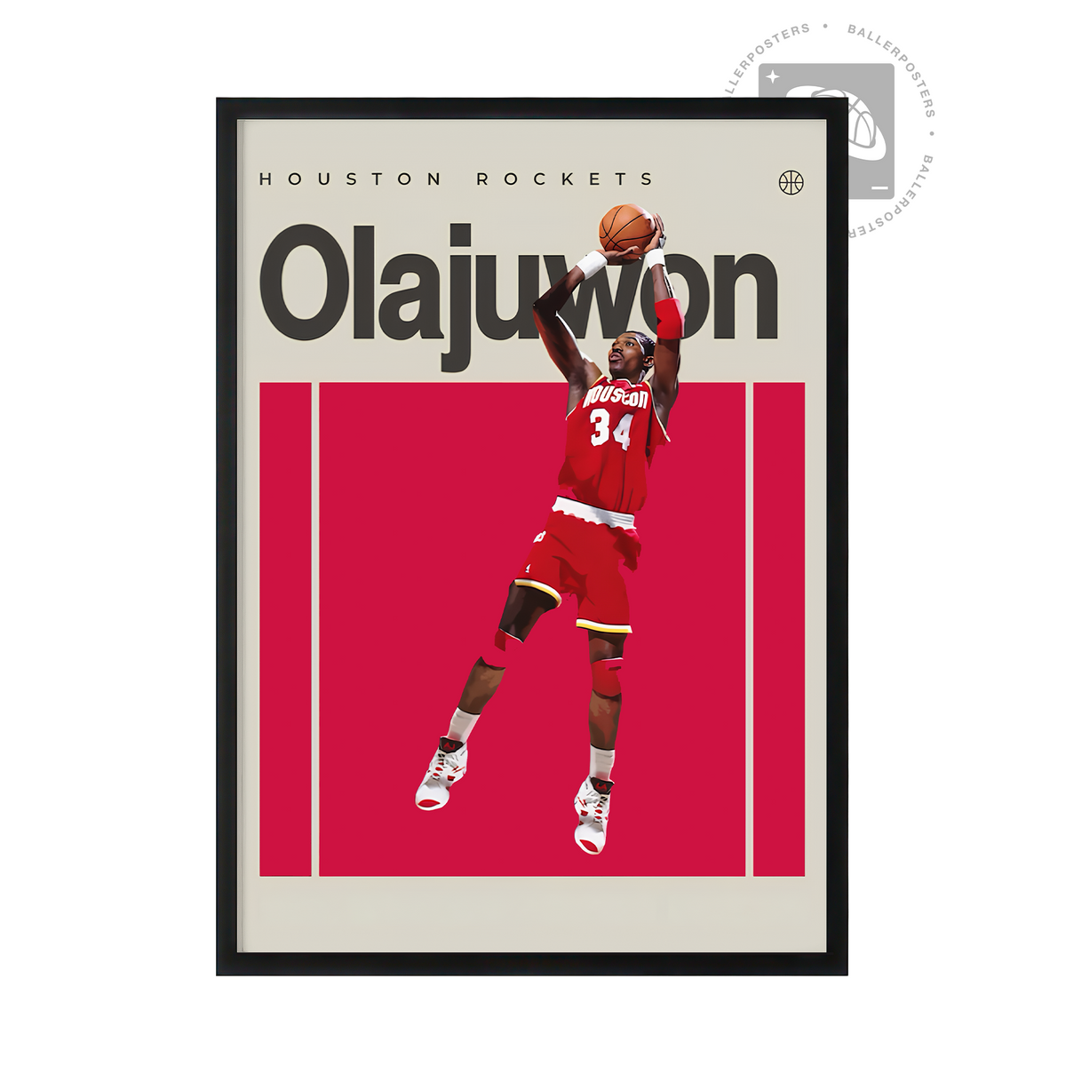 Hakeem Olajuwon, Houston Rockets Poster