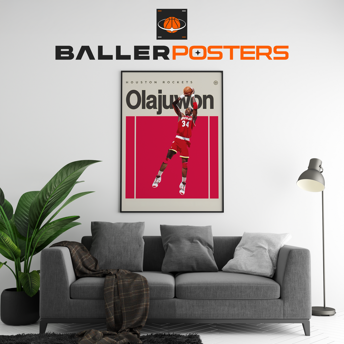 Hakeem Olajuwon, Houston Rockets Poster